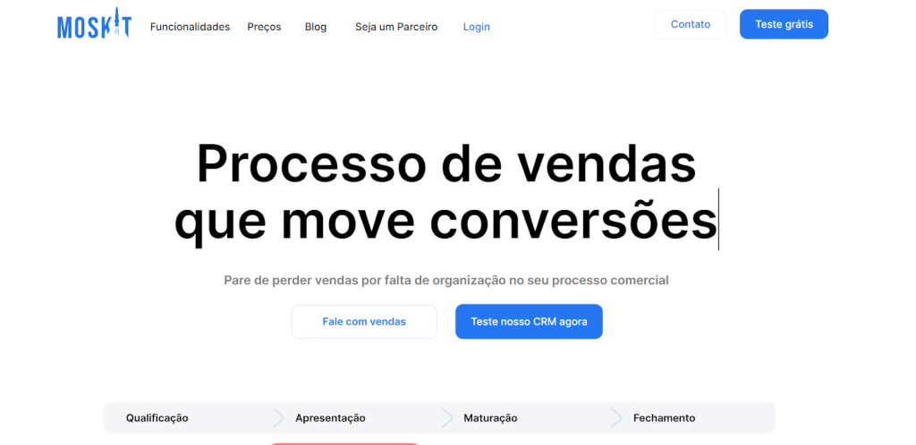 Print da ferramenta de CRM Moskit 