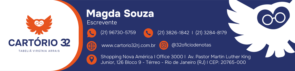 Assinatura de e-mail de Cartório 32 desenvolvido pela Fizzing com a nova identidade visual