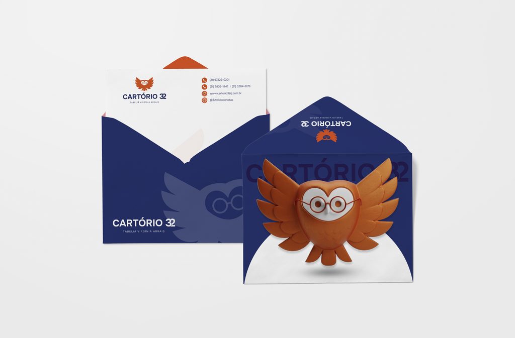 Envelope de Cartório 32 desenvolvido pela Fizzing com a nova identidade visual